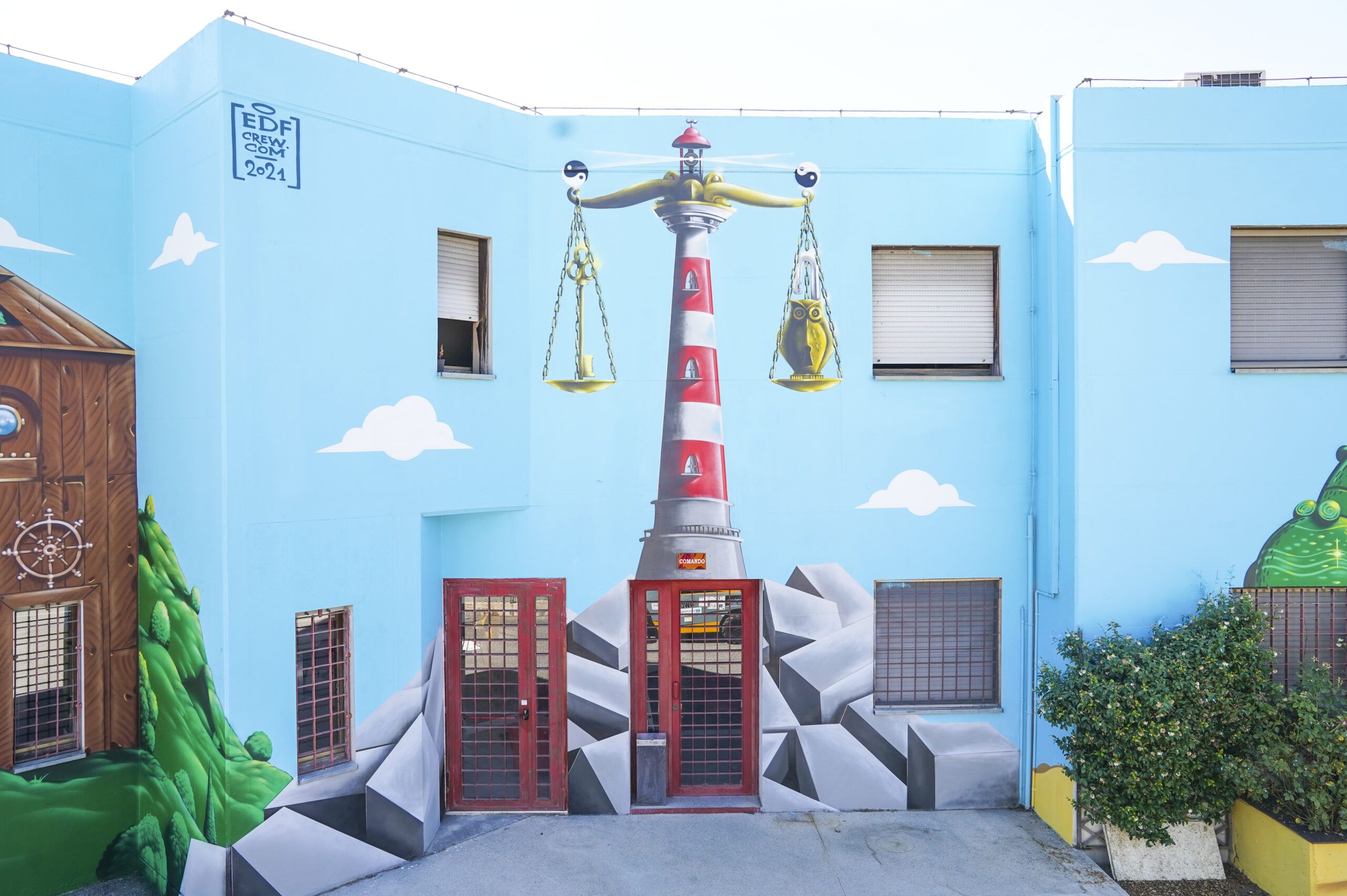 La Scritta che Buca, murale di Nico López Bruchi a Sollicciano, realizzato con i detenuti per un messaggio di speranza.