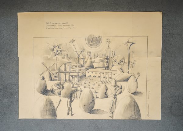 Disegno preparatorio ONIRONAUTI Volterra